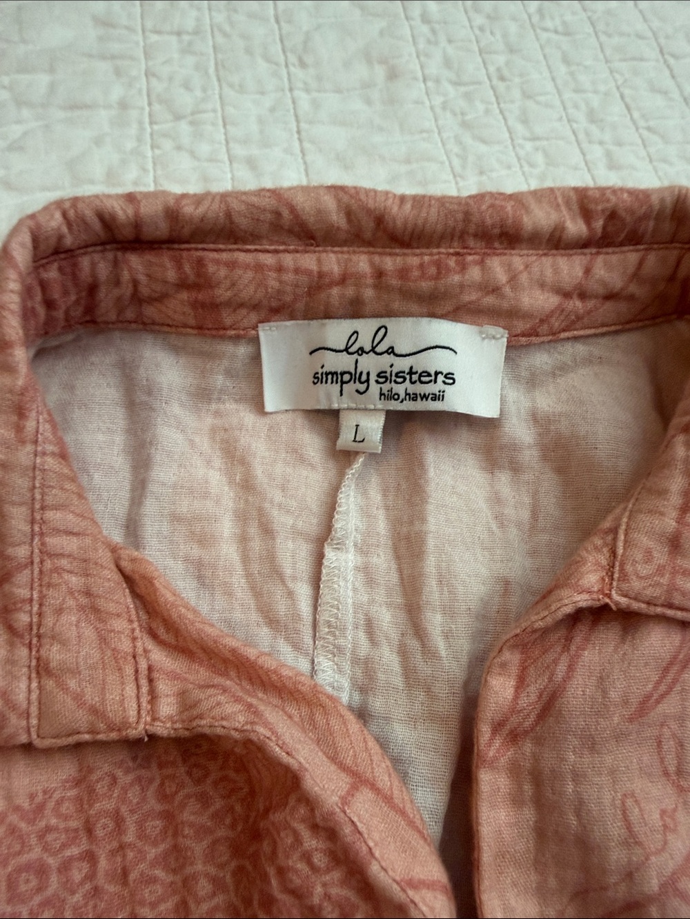 Lightweight Rust Print Button-Up Top - Picture 2 of 7